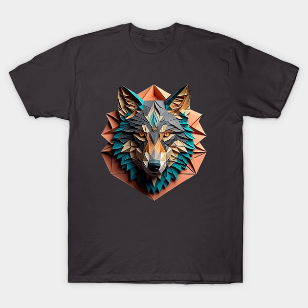 Origami Wolf T-Shirt by Roqson